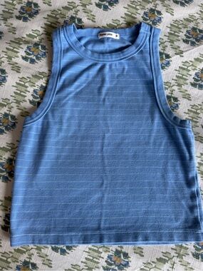 Marine Layer Light Blue Ribbed Tank Top